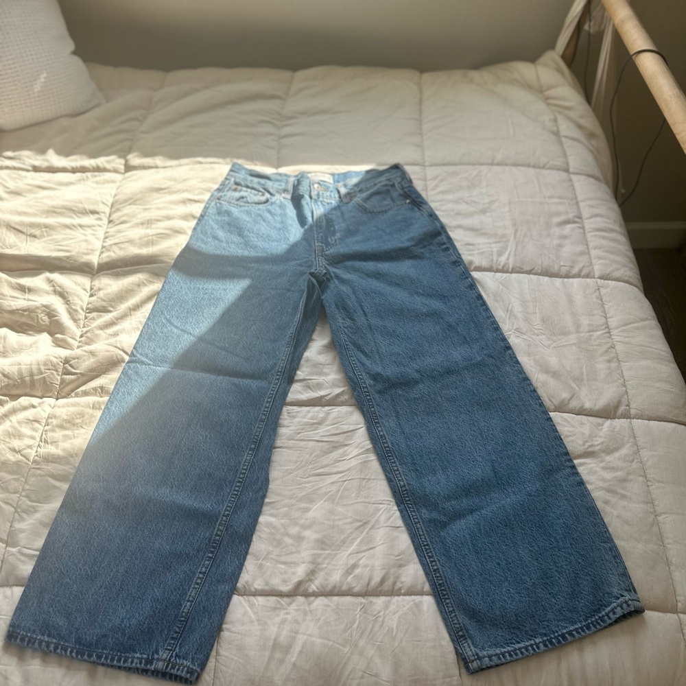 Abercrombie & Fitch Denim The Ultra Low Rise Wide Leg Blue Jeans